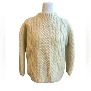 Morgan’s 100% Virgin Wool Sweater Cable Knit Handmade In Italy White Women's S